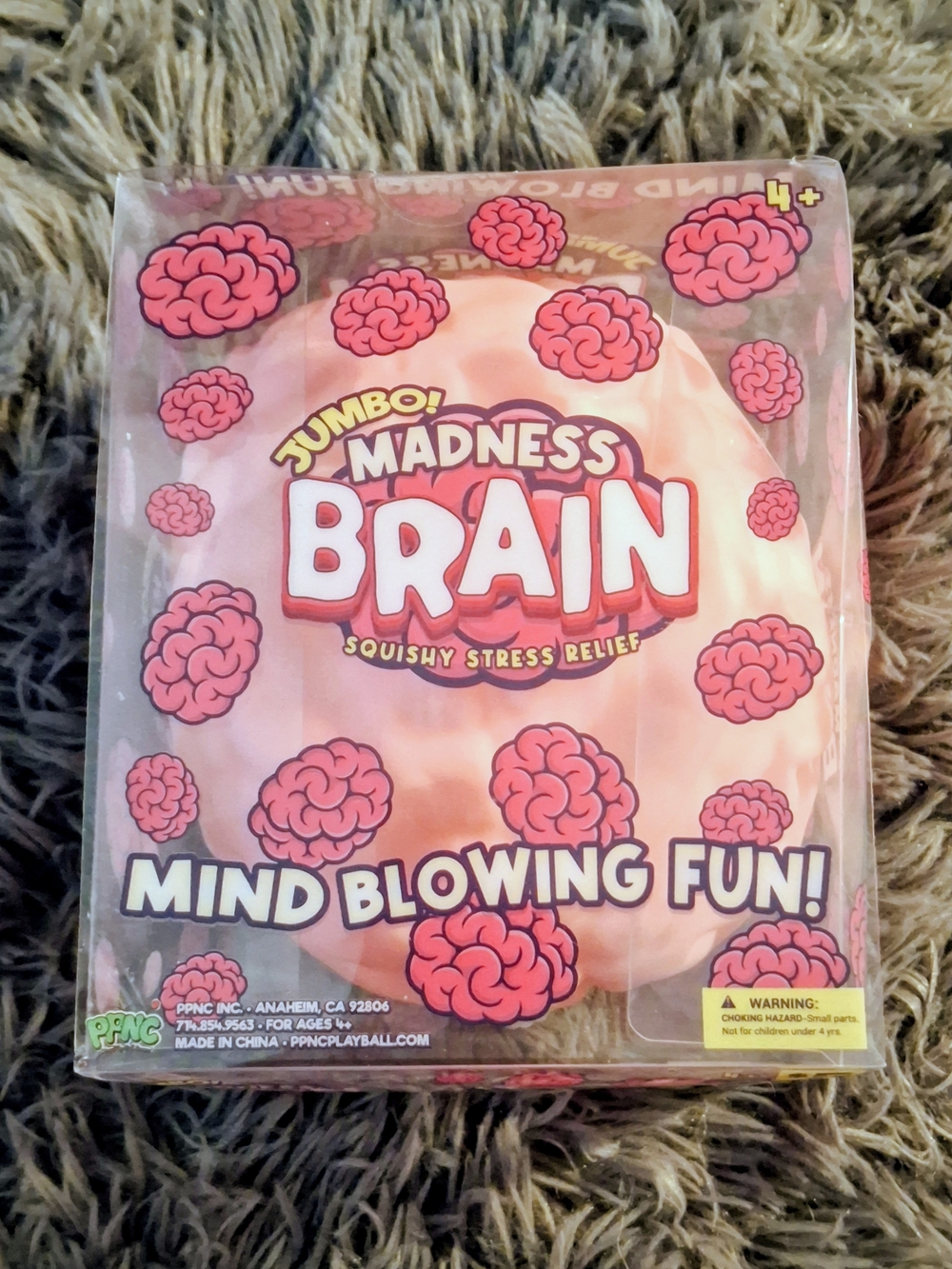 Brain Jumbo Squishy Stress Relief Toy - Pink
